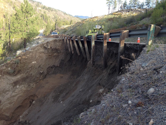 Small section of Highway 20 east of Loup Loup washed out in April 2019, and will cause a complete closure beginning Tuesday, May 28.