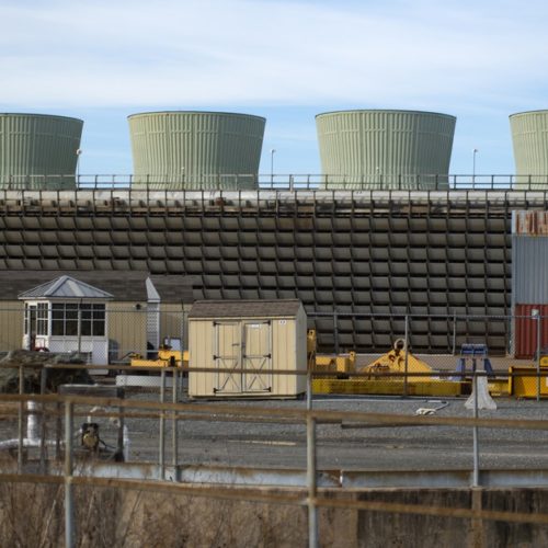 Peach Bottom Atomic Power Station in Pennsylvania is one of 80 sites around the country where some 80,000 metric tons of nuclear waste is stored. CREDIT: Olivia Sun/NPR