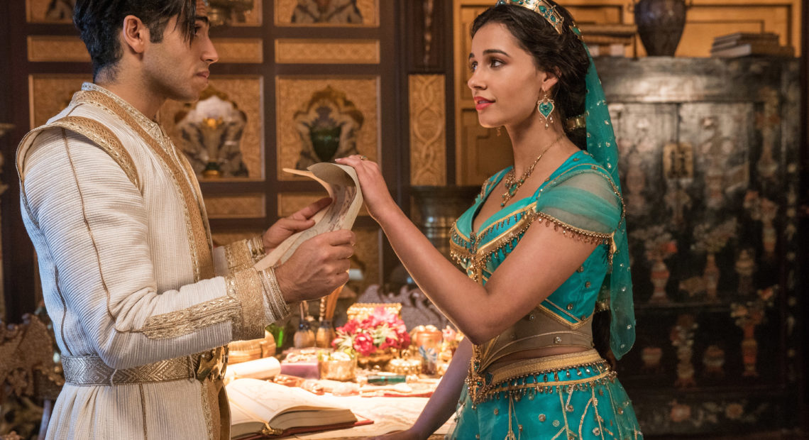 Shining? Sure. Shimmering? Yep. Splendid? Um ....: Aladdin (Mena Massoud) and Jasmine (Naomi Scott) in the latest live-action adaptation of the 1992 animated Disney film. Daniel Smith/Disney