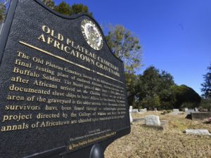 Many of the survivors of the Clotilda voyage are buried in Old Plateau Cemetery near Mobile, Ala. The Alabama Historical Commission announced Wednesday that researchers have identified the vessel after months of work. Julie Bennett/AP