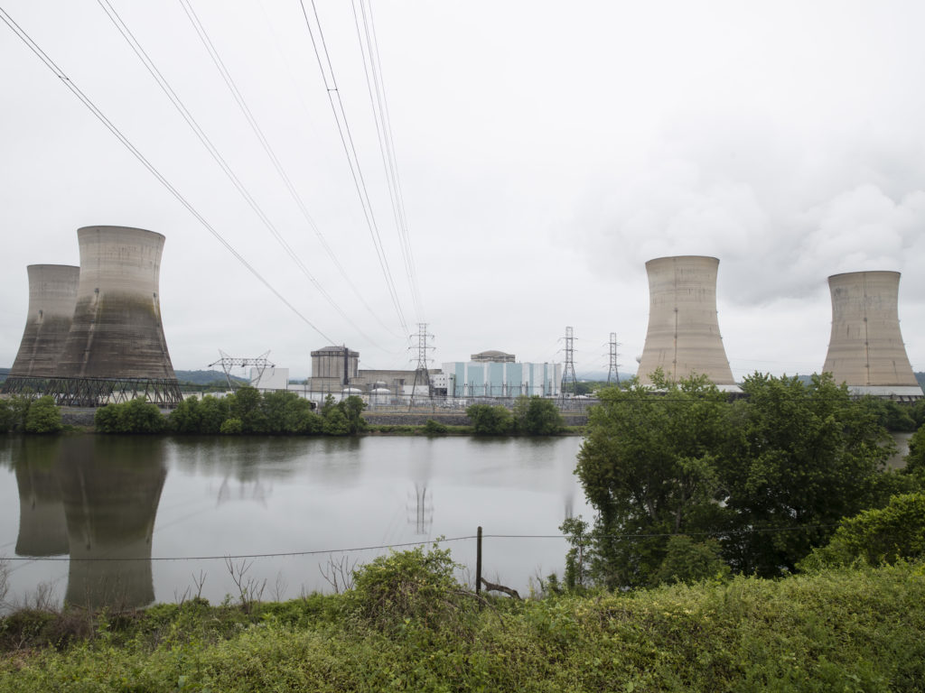 The Three Mile Island nuclear power plant in Middletown, Pa., site of the country's worst nuclear accident, will close later this year. Matt Rourke/AP