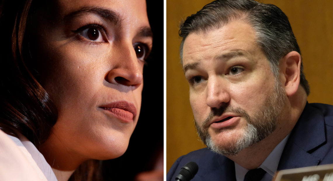 Rep. Alexandria Ocasio-Cortez and Sen. Ted Cruz vowed on Twitter to work together on legislation banning members of Congress who leave office from lobbying. Alex Wong/Alex Wroblewski/Getty Images