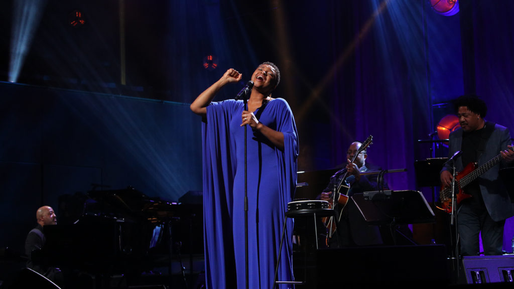 The singer Lizz Wright, performing during the International Jazz Day 2019 All-Star Global Concert at Hamer Hall on April 30, 2019 in Melbourne, Australia. Graham Denholm/Getty Images for Herbie Hancock