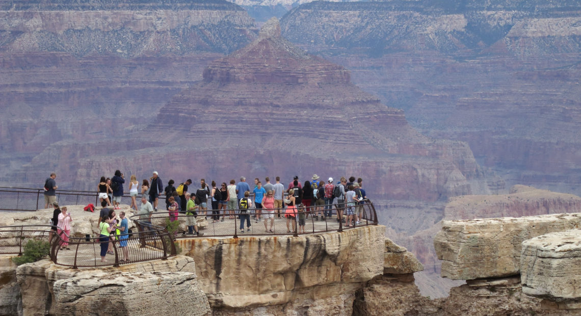 Grand Canyon officials don't keep track of visitors by country of residence, but Mandarin-language brochures are the most in demand there. The Arizona Office of Tourism estimates that in 2018, the number of Chinese visitors to the state dipped 3.7%, after nearly quadrupling from 2010 to 2017. Sean Gallup/Getty Images