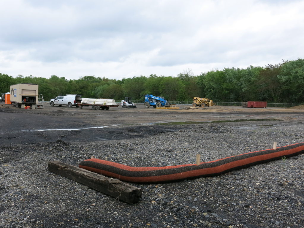 Part of the old coal power plant site in Shamokin Dam, Pa., will house a marijuana growing facility, slated to start operating next year. CREDIT: JEFF BRADY/NPR