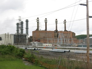 The coal plant in Shamokin Dam, Pa., is a local landmark that delivered electricity to this region for more than six decades. It closed in 2014, and the state hopes to lure new businesses to the site. CREDIT: JEFF BRADY/NPR