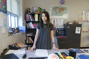 Kaitlyn McCollum teaches at Columbia Central High School in Tennessee. After being told her TEACH Grant paperwork was late, her grants were converted to loans. "I remember going out to the mailbox — I even opened it up at the mailbox — and sheer panic just set in," she says. Stacy Kranitz for NPR