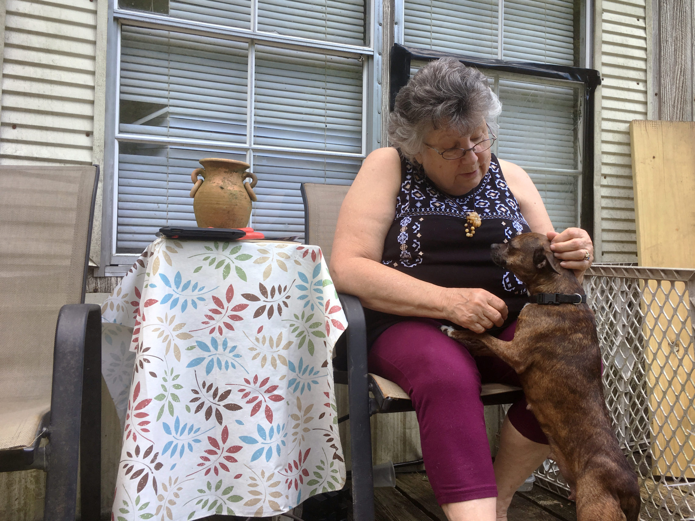 Leitha Dollarhyde, a retired caregiver who lives in a rural town near Whitesburg, Ky., says she could not afford an unexpected $1,000 expense. CREDIT: Sydney Boles for NPR