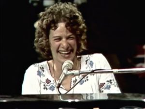Carole King performing live at the Montreux Jazz Festival in 1973