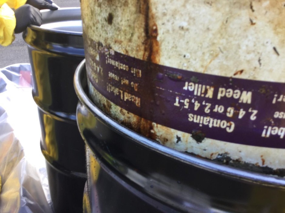 A barrel that once contained either 2,4,5-T or 2,4-D was removed from Wallowa Lake. When combined at high strengths, those chemicals create Agent Orange, an herbicide that was used during the Vietnam War, with devastating consequences.