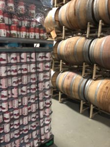 Pallets of 14 Hands canned wines are ready to ship at Columbia Crest winery near Paterson, Wash.