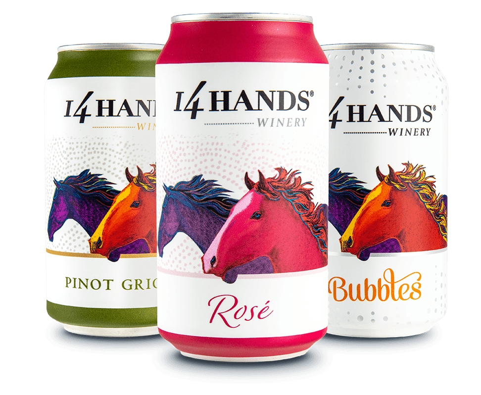 Ste. Michelle Wine Estates’ has canned up its 14 Hands brand to roll out across the United States this summer. Courtesy of Ste. Michelle Wine Estates