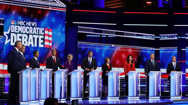 10 Democrats, including Washington Gov. Jay Inslee, took the debate stage June 26, 2019 in Miami