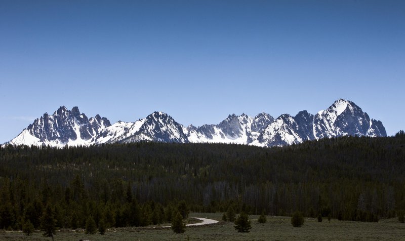The Sawtooth National Recreation Area near Stanley, Idaho. A federal judge has ruled that work can go forward on a trail crossing private land that connects the popular central Idaho tourist destinations of Redfish Lake and Stanley. CREDIT: Darin Oswald/Idaho Statesman via AP