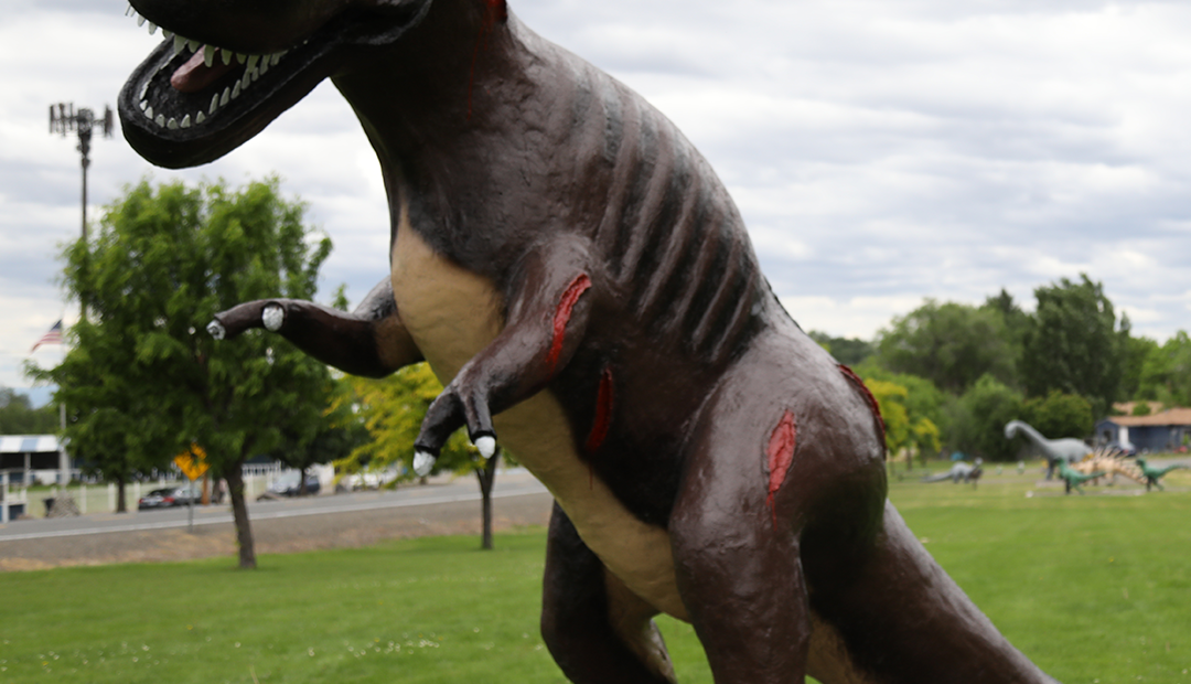 Cement T-Rex in Granger, Washington