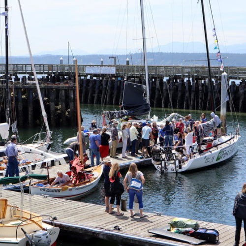 Supporters of Team Sail Like A Girl held a dockside blessing ceremony in Port Townsend Sunday for the defending champions before racing started Monday.