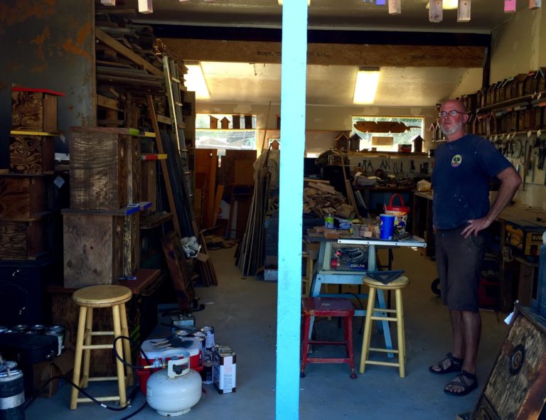 Patrick Hannigan standing in his workshop