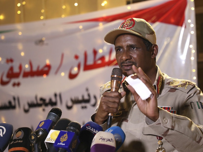 Lt. Gen. Mohamed Hamdan Dagalo is a social media personality. He's also the leader of the paramilitary group that attacked thousands of pro-democracy protesters on June 3, leaving more than a 100 dead. CREDIT: STR/AFP/Getty Images