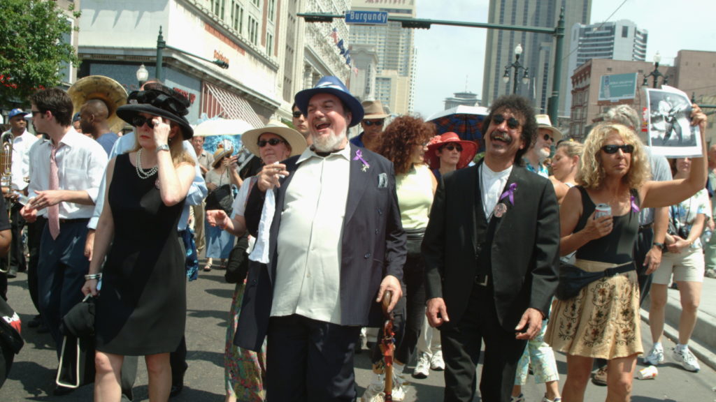 Dr. John and Earl King in a New Orleans funeral march. CREDIT: Leon Morris/Redferns