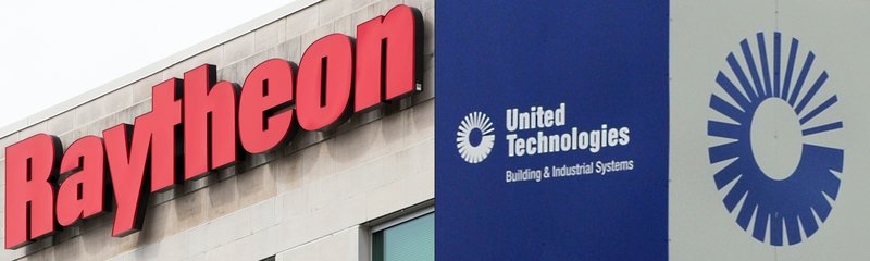 Raytheon and United Technologies are combining in what they describe as a merger of equals. CREDIT: JIM WATSON/AFP/GETTY IMAGES
