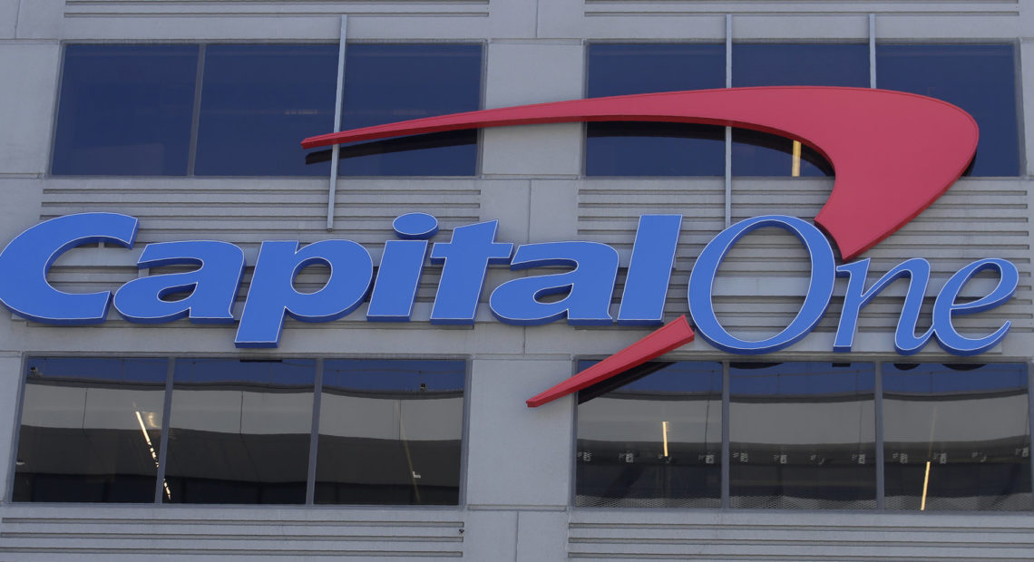 Capitol One, the country's seventh-largest bank, says information was taken from a hack of credit card applications submitted over a 14-year period. CREDIT: Jeff Chiu/AP