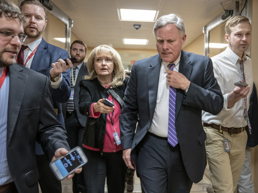 Senate intelligence committee Chairman Richard Burr, R-N.C., praised the work of state and local election officials in the past few years, but said, "There is still much work that remains to be done." J. Scott Applewhite/AP