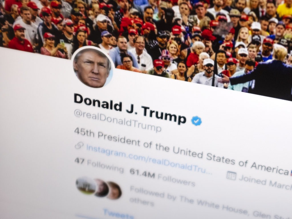 On Tuesday, a federal appeals court upheld a lower court's ruling that President Trump cannot block people he disagrees with from his Twitter account. Above, Trump's Twitter feed is seen on June 27. J. David Ake/AP