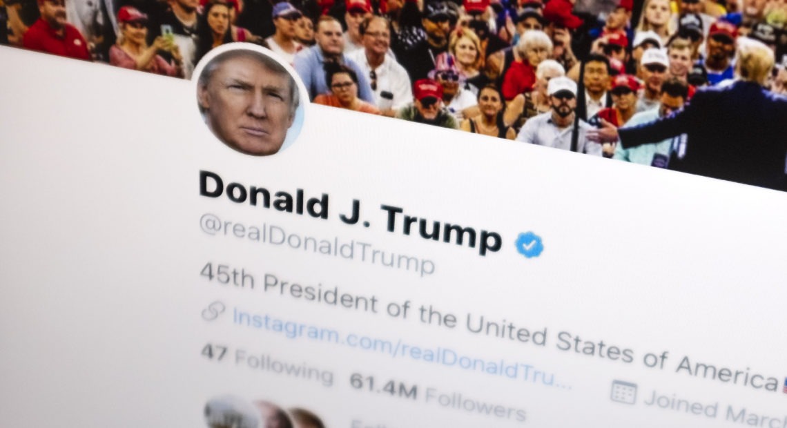 On Tuesday, a federal appeals court upheld a lower court's ruling that President Trump cannot block people he disagrees with from his Twitter account. Above, Trump's Twitter feed is seen on June 27. J. David Ake/AP