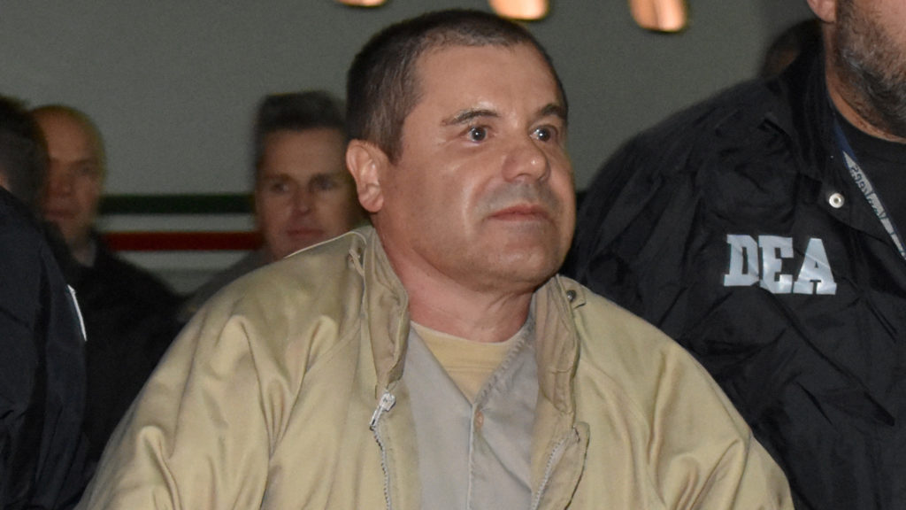 A U.S. court has sentenced drug lord Joaquín "El Chapo" Guzmán to a life term plus 30 years in prison. Here, Guzman is seen arriving in New York in January 2017, after his extradition from Mexico. Reuters