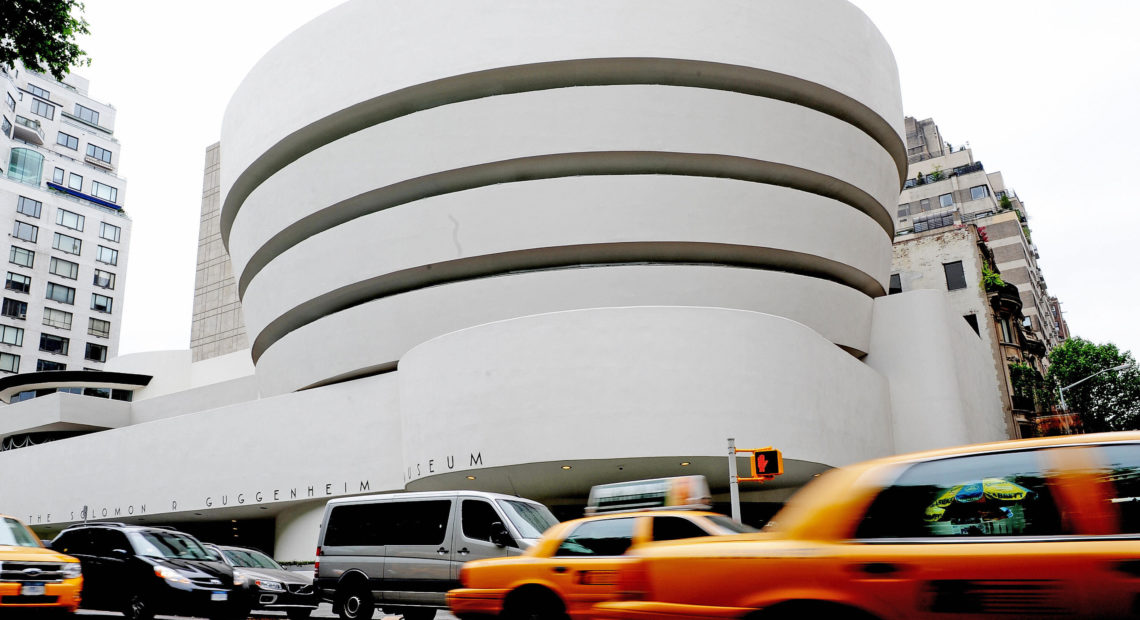 The Guggenheim Museum, designed by Frank Lloyd Wright who developed the concept of "organic architecture," that a building should develop out of its surroundings. Stan Honda/AFP/Getty Images