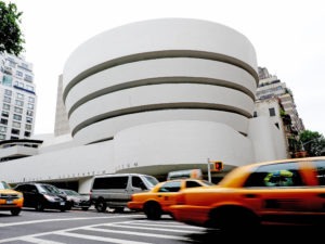 The Guggenheim Museum, designed by Frank Lloyd Wright who developed the concept of "organic architecture," that a building should develop out of its surroundings. Stan Honda/AFP/Getty Images