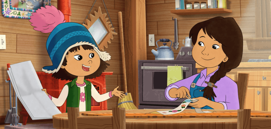 In the PBS program Molly of Denali, Alaska Native Molly Mabray helps her mom run a trading post in an Alaskan village. Courtesy WGBH Educational Foundation