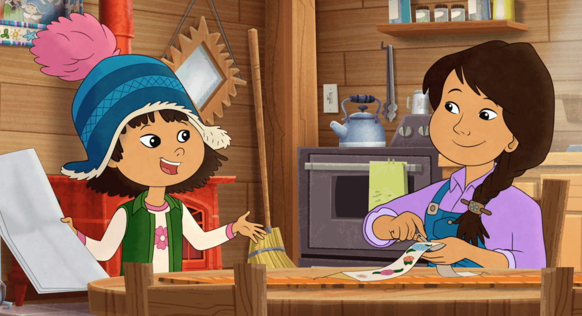 In the PBS program Molly of Denali, Alaska Native Molly Mabray helps her mom run a trading post in an Alaskan village. Courtesy WGBH Educational Foundation