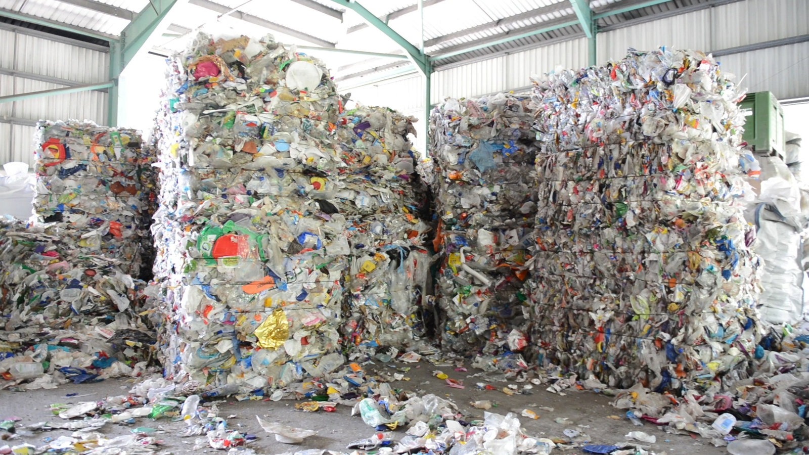 Collected material, including plastic, is baled at TerraCycle. Courtesy of TerraCycle