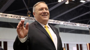 Secretary of State Mike Pompeo, in Bangkok on Friday, Aug. 2, 2019, said the U.S. withdrawal from the Intermediate-Range Nuclear Forces Treaty is now in effect. "Russia is solely responsible for the treaty's demise," he said. CREDIT: Jonathan Ernst/AFP/Getty Images