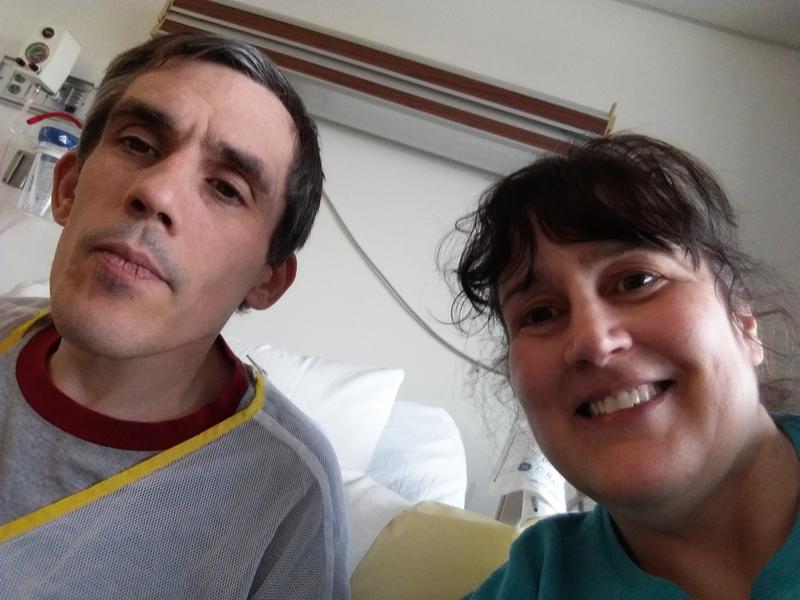 Christopher Davis poses for a selfie with his sister Deborah Davis. Christopher is one of hundreds of people who are stuck in Washington hospitals because of a lack of community placements. Courtesy of Deborah Davis