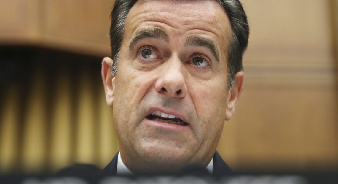 Rep. John Ratcliffe, R-Texas, won't be President Trump's nominee to serve as director of national intelligence after all, Trump said on Friday. CREDIT: Andrew Harnik/AP