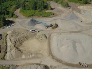 Drone images, taken by a nearby resident, show rock crushing operations at the Zimmerly mine. A 2018 court case found that the mine’s permit did not cover rock crushing operations, and the mine temporarily removed crushing equipment in April 2018. Operations resumed in July, and this image was taken on Aug. 3, 2019.