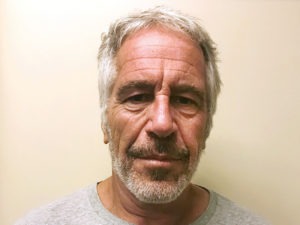 This March 28, 2017, photo, provided by the New York State Sex Offender Registry, shows Jeffrey Epstein. Epstein has died while awaiting trial on sex-trafficking charges. AP