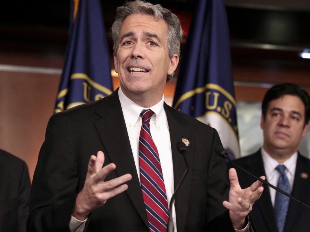 Former U.S. Rep. Joe Walsh, R-Ill., gestures during a news conference on Capitol Hill in Washington, D.C. Walsh, a former Illinois congressman, says he'll challenge President Donald Trump for the Republican nomination in 2020. The Tea Party favorite argues that Trump is unfit for the White House. Carolyn Kaster/AP