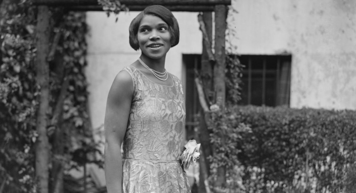 An undated portrait of America contralto Marian Anderson at her home. CREDIT: London Express/Getty Images