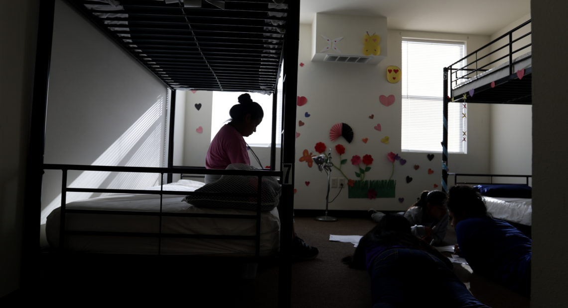 When children are held for long periods away in detention centers, such as this center for migrant children in Carrizo Springs, Texas, they may suffer psychological harm.