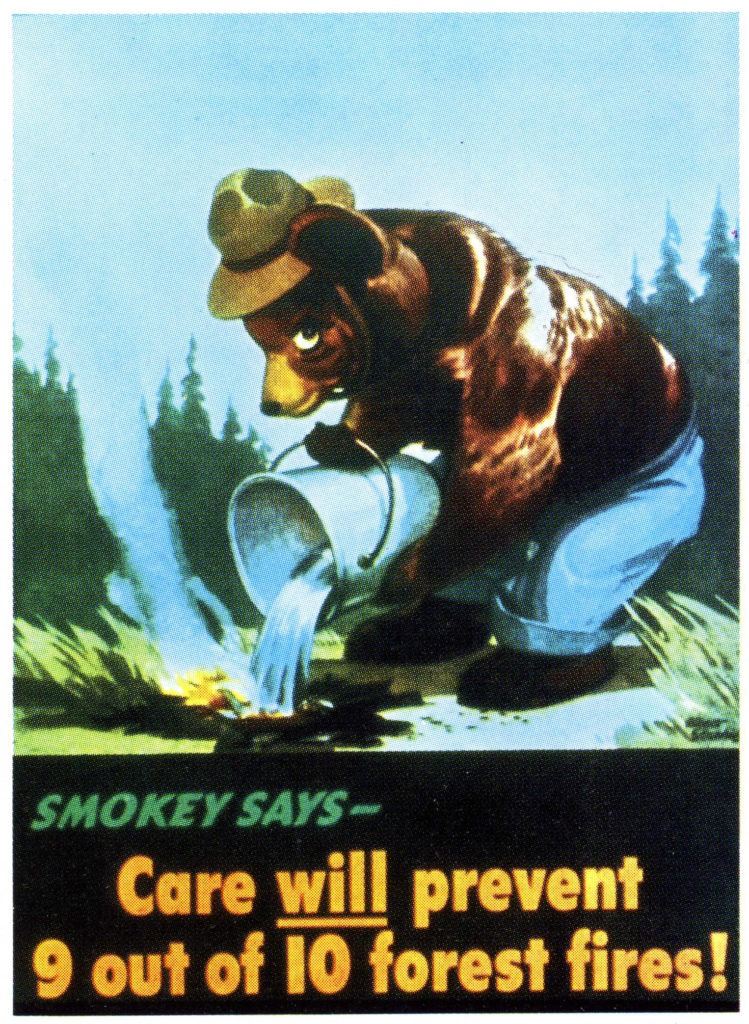 Smokey Bear's first poster, 1944. The Ad Council