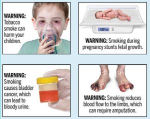 The U.S. Food and Drug Administration plans to require tobacco companies to include 13 health warnings on cigarette packaging and advertisements. U.S. Food and Drug Administration