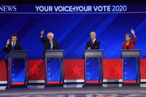 A narrowed down field of Democratic presidential candidates met Thursday, Sept. 12, 2019 for another in a series of debates. CREDIT: Robyn Beck/AFP/Getty Images