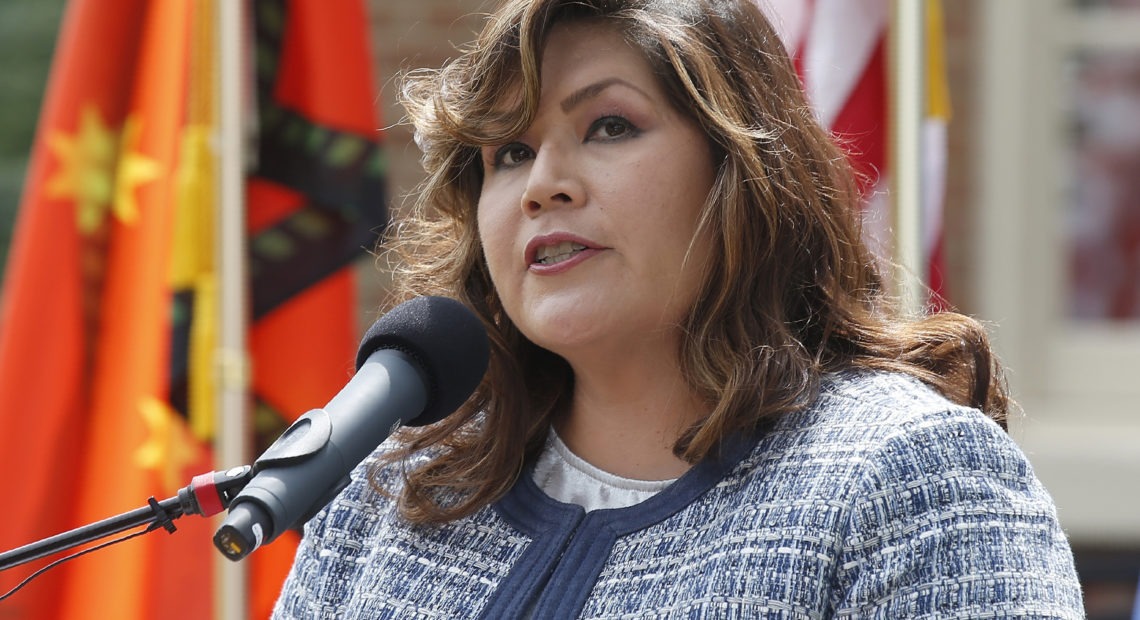 Kimberly Teehee is being nominated by Cherokee National Principal Chief Chuck Hoskin Jr. as a delegate to the U.S. House of Representatives. CREDIT: Sue Ogrocki/AP