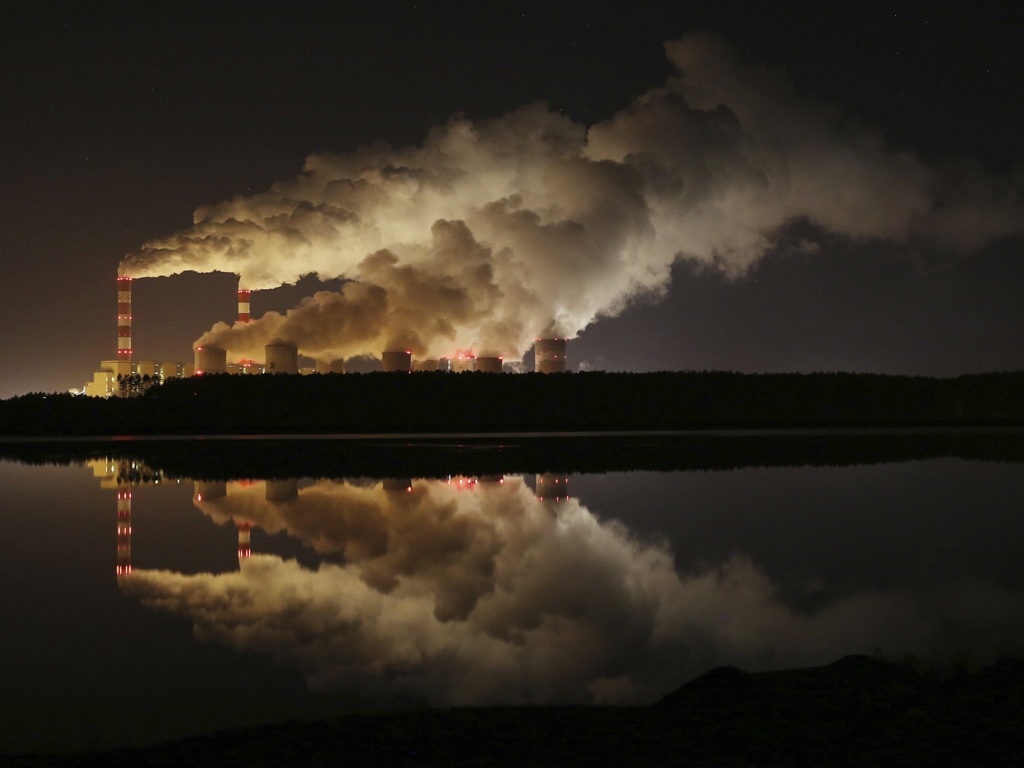 A coal-fired power plant in central Poland. Global greenhouse gas emissions rose in 2018, and the world is on track for potentially catastrophic climate change in the coming decades. Czarek Sokolowski/AP