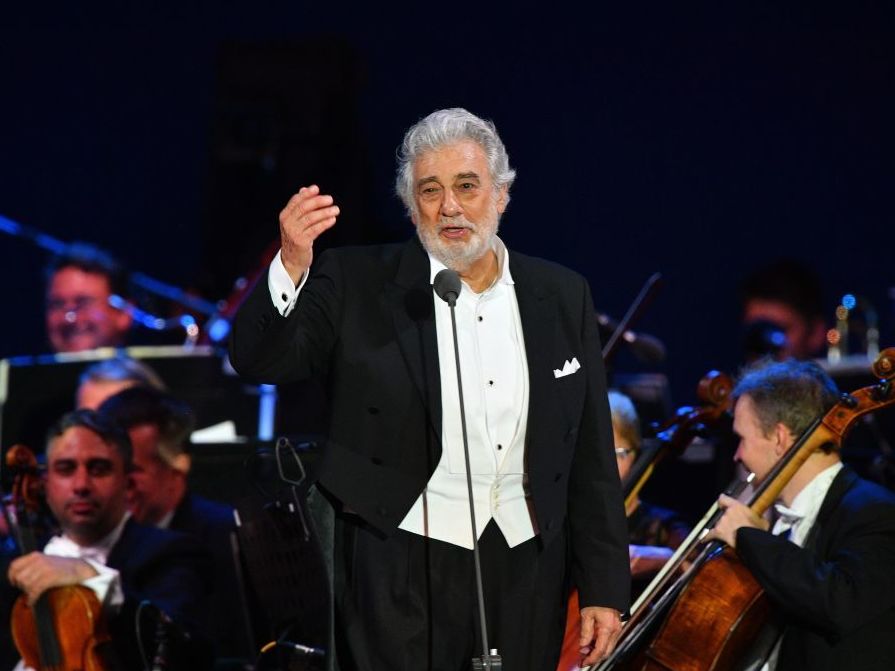 Opera star Plácido Domingo performing in Szeged, Hungary, on Aug. 28. CREDIT: Attila Kisbenedek/AFP/Getty Images