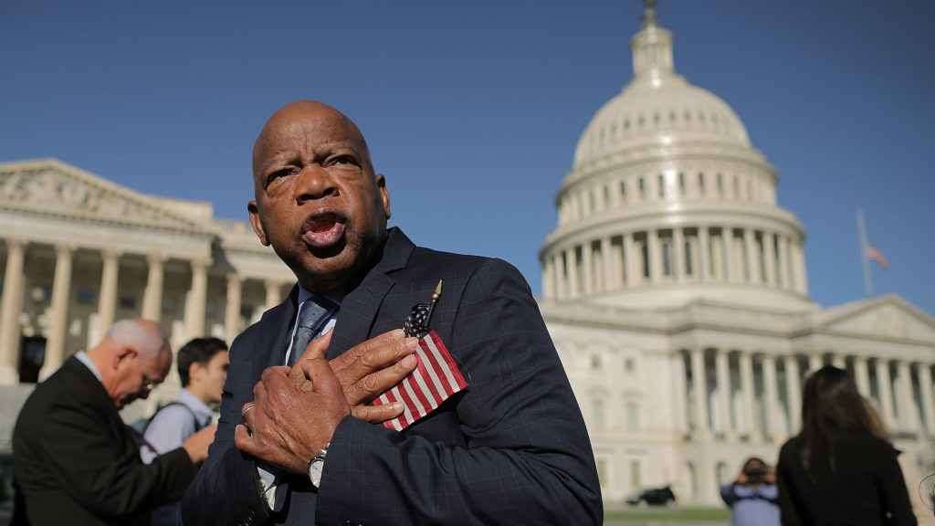 Rep. John Lewis, D-Ga., is saying he believes "now is the time" to begin impeachment proceedings against President Trump. Chip Somodevilla/Getty Images