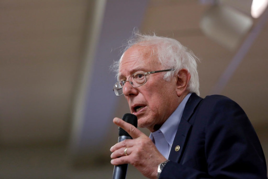 Democratic 2020 U.S. presidential candidate and U.S. Senator Bernie Sanders speaks during a campaign event in West Liberty, Iowa, U.S. September 24, 2019. CREDIT: Joshua Lott/Reuters